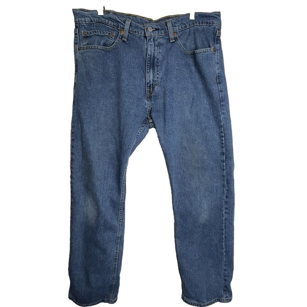 MenLevi's 505 High-Rise Regular Fit Straight Leg Light Wash Denim Jeans 36W 30L